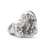 Inel de sticla - Coeur Medium Paillettes