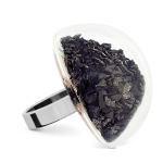 Inel de sticla - Dome Giga Paillettes