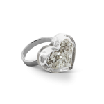Inel de sticla - Coeur Nano Paillettes